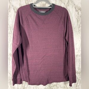 Express Crew Neck Shirt Mens Size Medium Maroon Long Sleeve